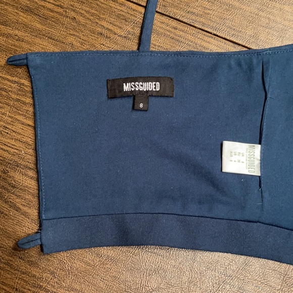 Missguided Ocean Crepe Cut Out Bralet Top in Teal - Picture 10 of 11